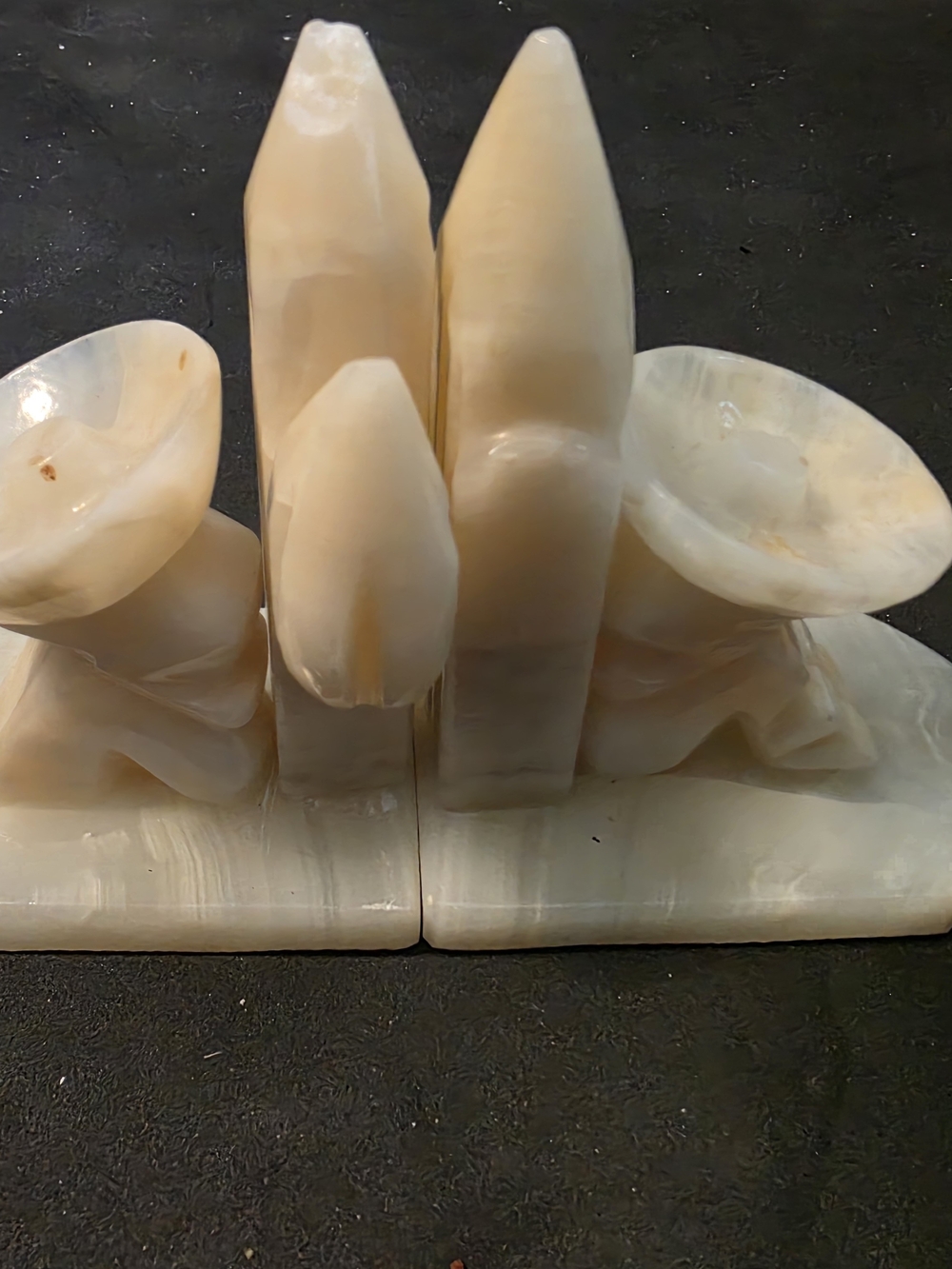 Neutral Cream Onyx Decorative Bookends - Elegant Home Accent